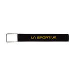 The La Sportiva Belt+Loop Kit RPS3 is a black fabric replacement power strap for the Sideral ski boot, with a metal rectangular loop on one end and "LA SPORTIVA" in yellow across the strap.