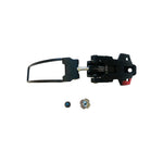A black La Sportiva Lower Buckle Closure System 3 Vega Men's ski binding part with a metal lever and two small components is displayed on a white background.