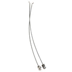La Sportiva Shell Closing Wire Vanguard (Ext. Side): two thin, flexible metal cables with hooks and fasteners, designed as a closure wire replacement for Vanguard Ski Boots. Displayed on a white background.