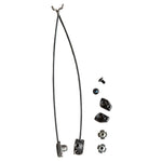 La Sportiva Shell Closing Wire Vanguard (Int. Side) kit includes two cables with metal ends, two black levers, a black screw, blue washer, and three mounting nuts, shown on a white background.
