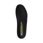 A black La Sportiva Thermal Insole with vertical yellow "LA SPORTIVA" text and a zigzag pattern, shown on a plain white background—perfect as G-Summit mountaineering boot replacement insoles.