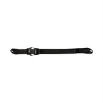 The La Sportiva Bag Compression Strap, featuring a plastic buckle, is shown laid out flat on a white background—ideal for use as a backpack gear strap or for securely fastening skis.
