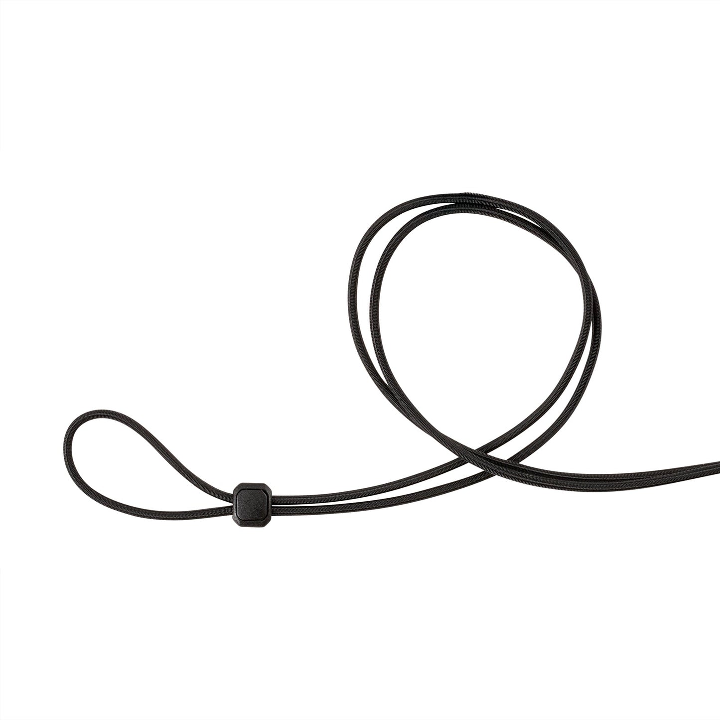 The La Sportiva Bungee Cord, featuring an adjustable plastic slider, is displayed in a loose loop on a white background—ideal for boosting backpack storage or securing gear as part of an elastic cord system.