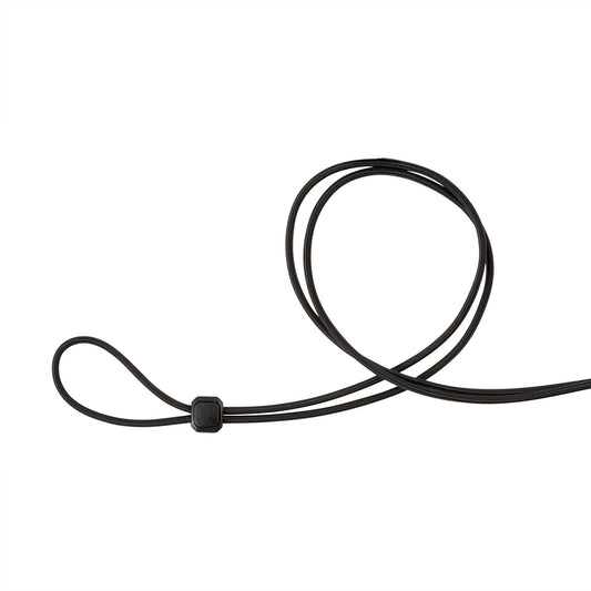 The La Sportiva Bungee Cord, featuring an adjustable plastic slider, is displayed in a loose loop on a white background—ideal for boosting backpack storage or securing gear as part of an elastic cord system.