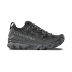 The La Sportiva Ultra Raptor 3 Women's is a black trail running shoe with rugged tread and breathable mesh upper, featuring LA SPORTIVA branding on the side. Displayed in side profile against a white background.