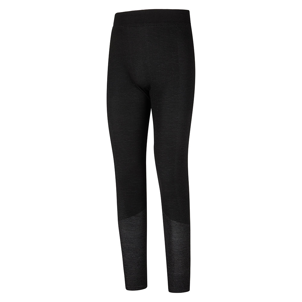 La Sportiva Wool40 Aero Pants Men's are plain black thermal merino wool leggings with a high waistband. They feature a seamless, close-fitting design, are anti-odor, have no visible logos or patterns, and are shown against a white background.